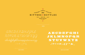 Bitters + Bottles identity and typefaces