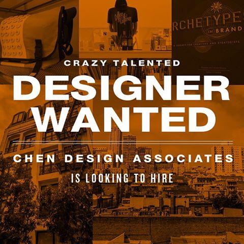 If this is you (or someone you know), send portfolio link and cover letter to info@chendesign.com #chendesign