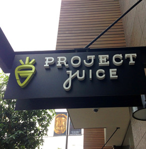 Project Juice blade signage