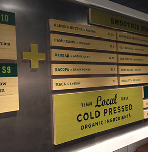 Project Juice menu board