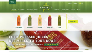 Project Juice web homepage