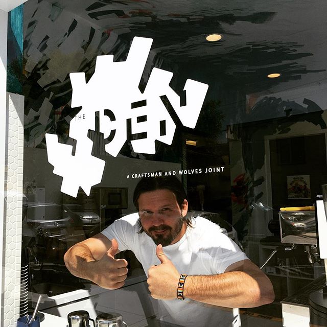 Sighting of #rebelwithin in his natural habitat #CAWDen -- exterior signage for @craftsmanwolves HQ coming together bit by bit. #chendesign 👍🏼👍🏼