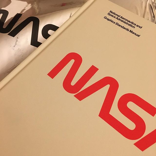 Very excited about this early Christmas gift -- can't wait to pore over every last #nasaworm #branding detail. Thanks @alexcasella12 for indulging this nerdy #chendesign #typophile 🤓